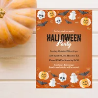 Cute Kids Costume Party Trick or Treat Halloween Invitation