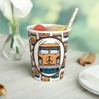 1970's Hippie Van Retro Vintage Style Birthday Paper Cups