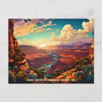 Stylized illustration Grand Canyon National Park Postcard