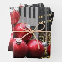 Huge Christmas Ball Ornaments in NYC Wrapping Paper Sheets