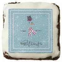 Magic and Wonder Christmas Snowman Blue ID440 Chocolate Brownie