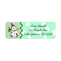 Cute Holiday Snowman Label