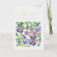 Tropical Birds Floral Botanical Get Well Card