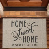 Home Sweet Home Rustic Burlap Country Family Doormat