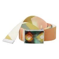 Seventies Orange Abstract Techno Triangles Belt