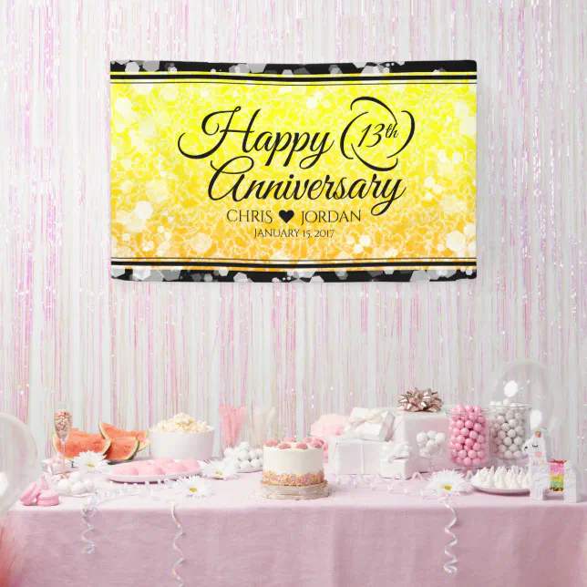 Elegant 13th Citrine Wedding Anniversary Banner