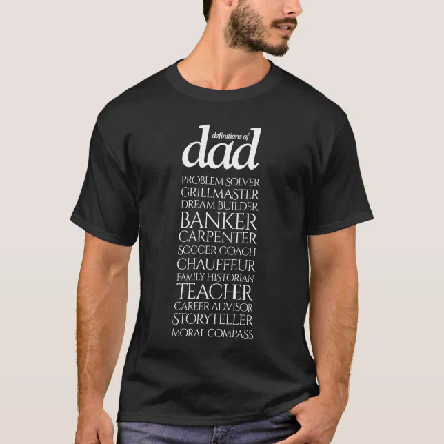 Funny Definitions of Dad Job Career Tag Cloud T-Shirt