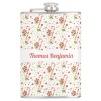 Christmas Candies Pattern Personalized Flask