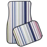 Coastal Beach Stripes Car Floor Mat