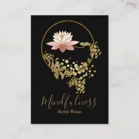 *~* Gold Glitter Lotus Yoga Meditation Mindfulness Business Card