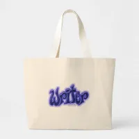 Just A Writer Blue Lettered Design Large Tote Bag