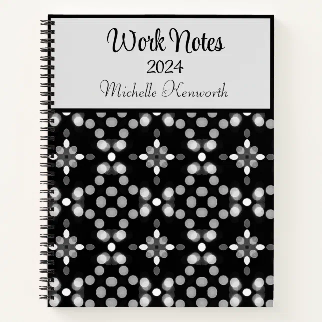 Abstract Monochrome Bokeh Dots Pattern Notebook