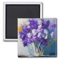 Pretty Vintage Purple Flowers Magnet