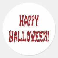 Happy Halloween Gore Text Classic Round Sticker