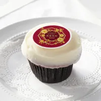 Chinese New Year Golden Flowers: Gong Hei Fat Choy Edible Frosting Rounds