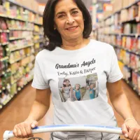 Grandma's Angels | Personalized Photo and Names T-Shirt