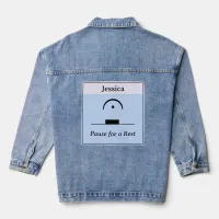 Custom Musical Pause Rest Humorous Music Pun Blue Denim Jacket