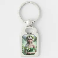 Beautiful May Fairy in Lilies of the Valley Keychain