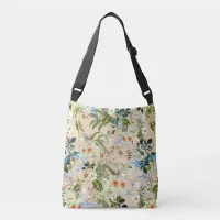 Beautiful Floral Textile Blue & White Flowers Bag