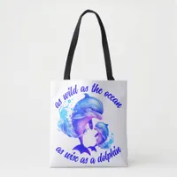 Cute Watercolor Dolphins Quote | Tote Bag