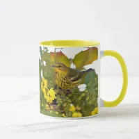 Stunning Cape May Warbler Songbird on Mahonia Mug