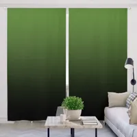 Moss Green Black Gradient Blackout Curtains