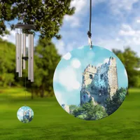 Sparkling Blue Fairytale Castle Ruin Wind Chime