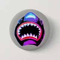 Shark Watercolor Illustration Button