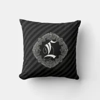 Elegant Goth Initial L Throw Pillow