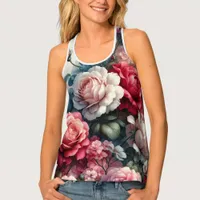 Timeless Rose Floral Charm Tank Top