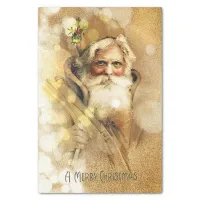 Golden Bokeh vintage Santa Claus Tissue Paper