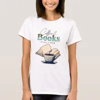 Vintage Books and Coffee Lover T-Shirt