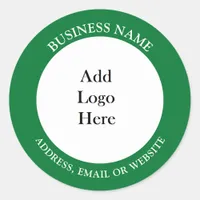 Add your Business Logo, Name and Website or Email Classic Round Sticker