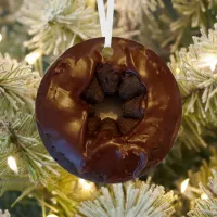 Happy Holi-Glaze Chocolate Donut   Metal Ornament