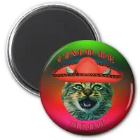 Cinco De Meow Gray Cat Cinco De Mayo Mexico Refrig Magnet