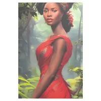 Safari Queen: Majestic African Woman Red Feathers Gallery Wrap