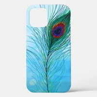 Hand drawn Peacock Feathers   iPhone 12 Pro Case