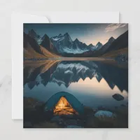 Tent, Mountains and Lake Camping Themed Art