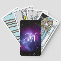 Monogrammed Purple Galaxy Cluster Tarot Cards