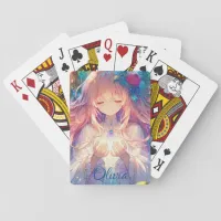 Personalized Anime Girl Sketchbook Poker Cards