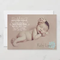 Elegant Scroll Mod baby birth announcement