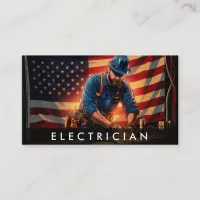 Thumbnail for *~* Electrician AP75 Photo QR Patriotic Business Card