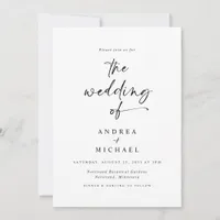 Modern Minimalist Handwriting Wedding Invitation