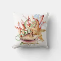 Beautiful Sea Print Throw Pillow
