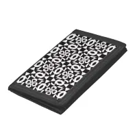 Black And White Geometric Pattern Mandala Trifold Wallet