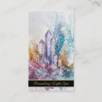 *~* Crystal Cluster Rainbow AP90 Artsy Drip QR Business Card