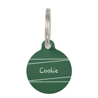 Stylish Modern Elegant Green Simple Cute Cat Dog Pet ID Tag