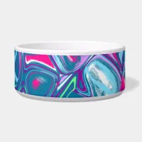 Pink and Blue Abstract Fluid Art   Bowl