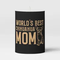 World's Best Chihuahua Mom Black  Pillar Candle