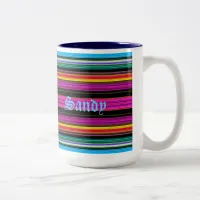 Thin Colorful Stripes - 2 Two-Tone Coffee Mug